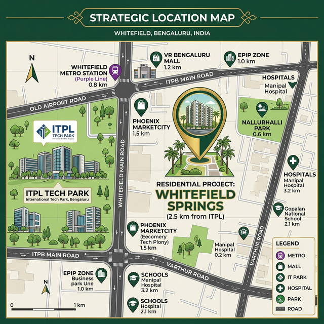 Location map Abhee Premium Residences near ITPL Whitefield