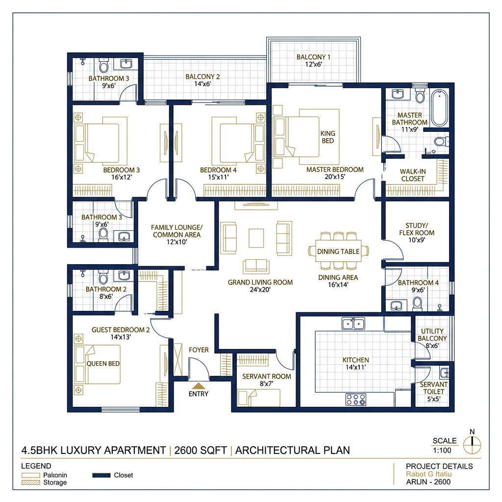4.5 BHK Floor Plan