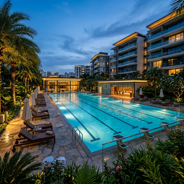 Olympic swimming pool at Abhee Premium Residences Whitefield Bangalore